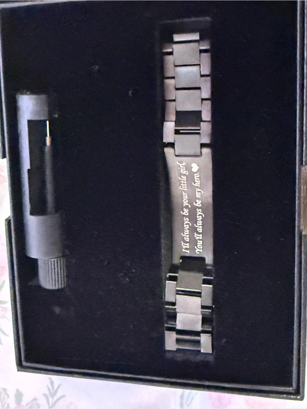 Personalized Stainless Steel 'Daddy' ID Bracelet - Black